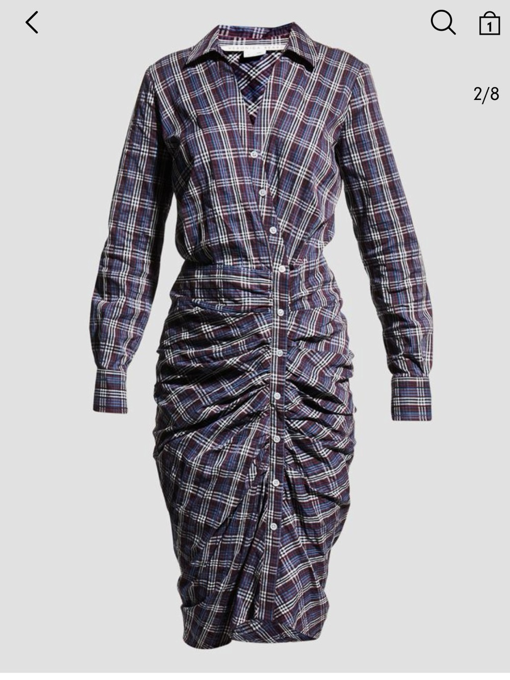 Veronica Beard Perenna Plaid Shirtdress Size 2